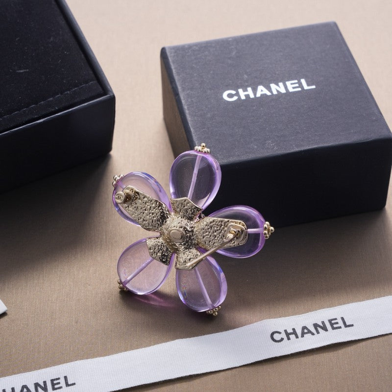 18K  Chanel Pink & Purple Brooch