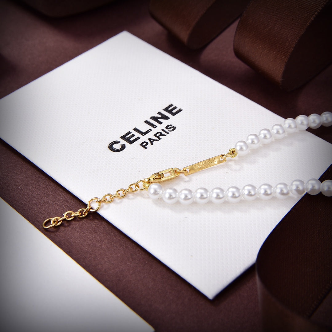 18K Celine Paris Pearl Necklace