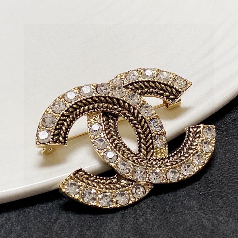 18K  Chanel Diamond Gold Brooch