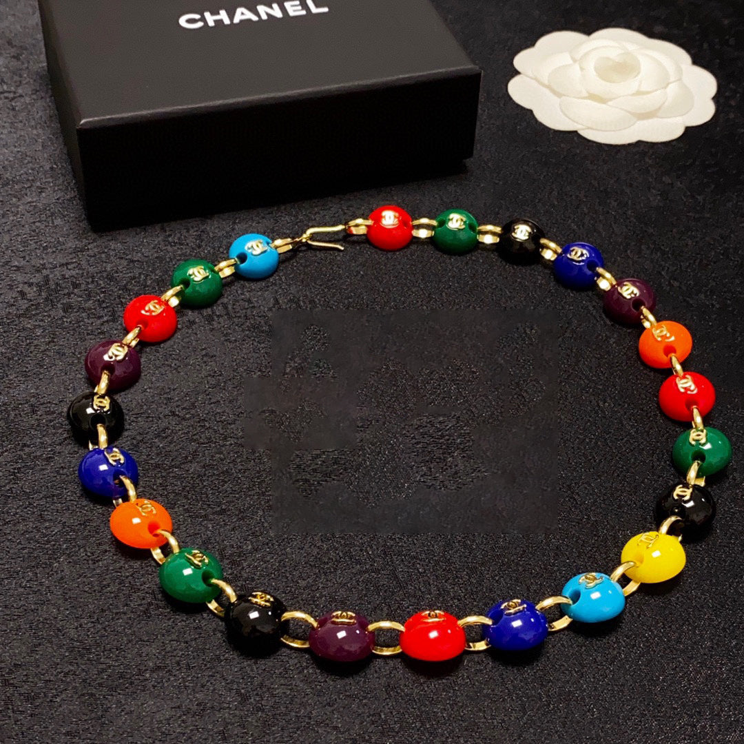 18K  Chanel Color Beads Necklace