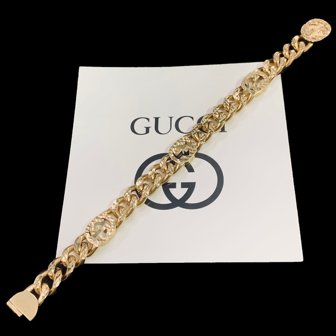 18K Double Gucci Chain Bracelet